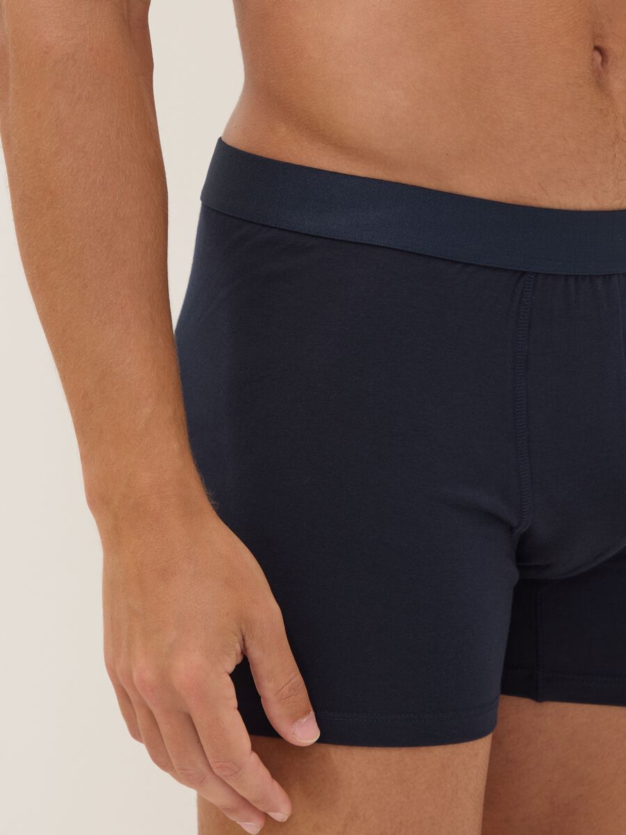 Tripack di boxer midi blu in cotone organico_3