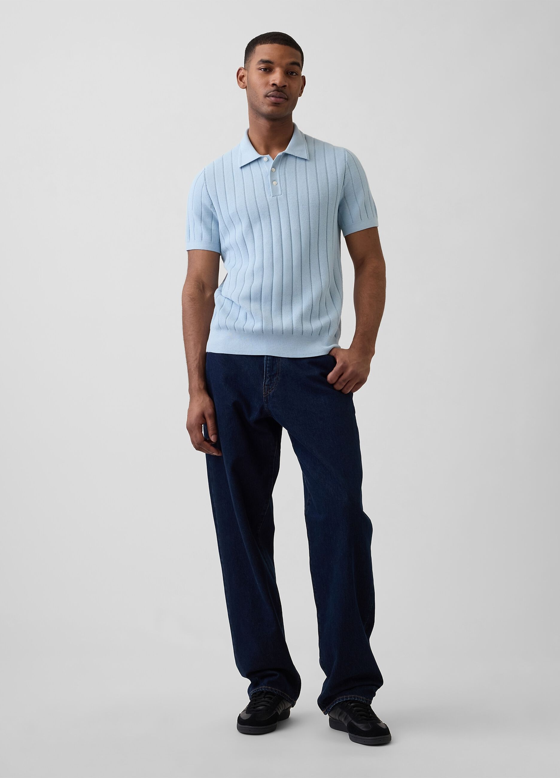 Pure cotton short-sleeve polo