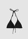 Black stretch triangle bikini top with beaded details_5