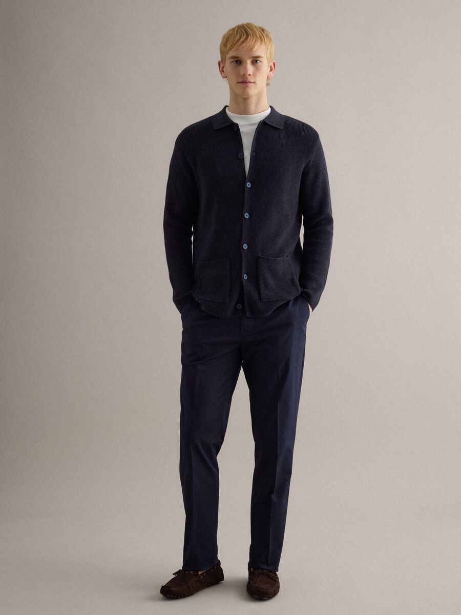 Pure Cotton Blue Regular Fit Cardigan_2