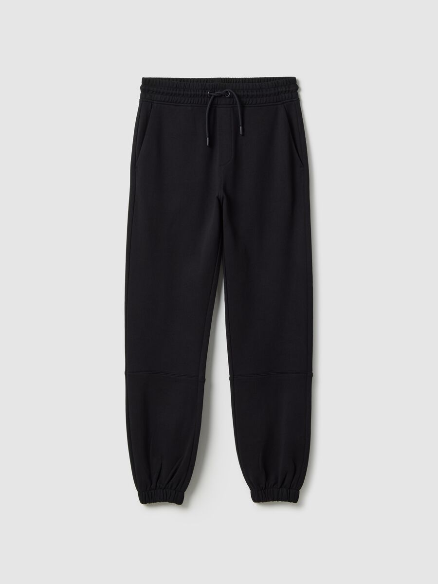 Black boy's jogger trousers in pure organic cotton regular fit_3