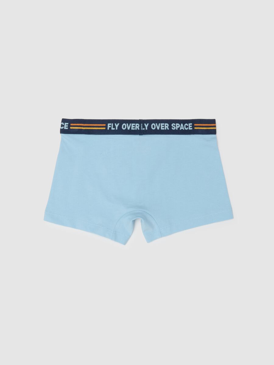 Blue cotton regular fit boxers with print for children_1