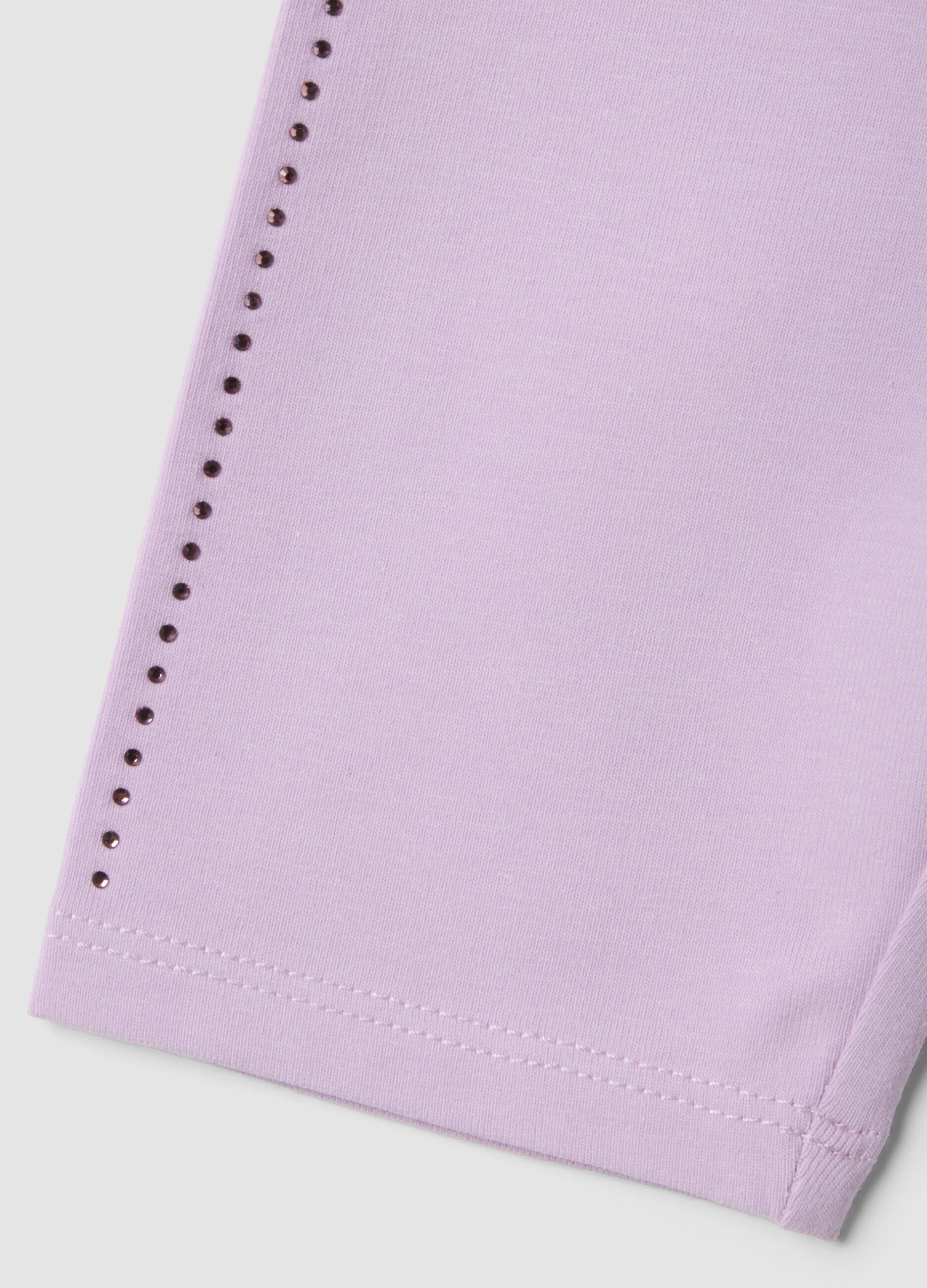 Pink slim-fit stretch organic cotton leggings for baby girls
