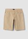 Beige stretch-cotton Bermuda shorts, regular fit_4
