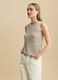 Beige open-knit viscose-blend vest top_0
