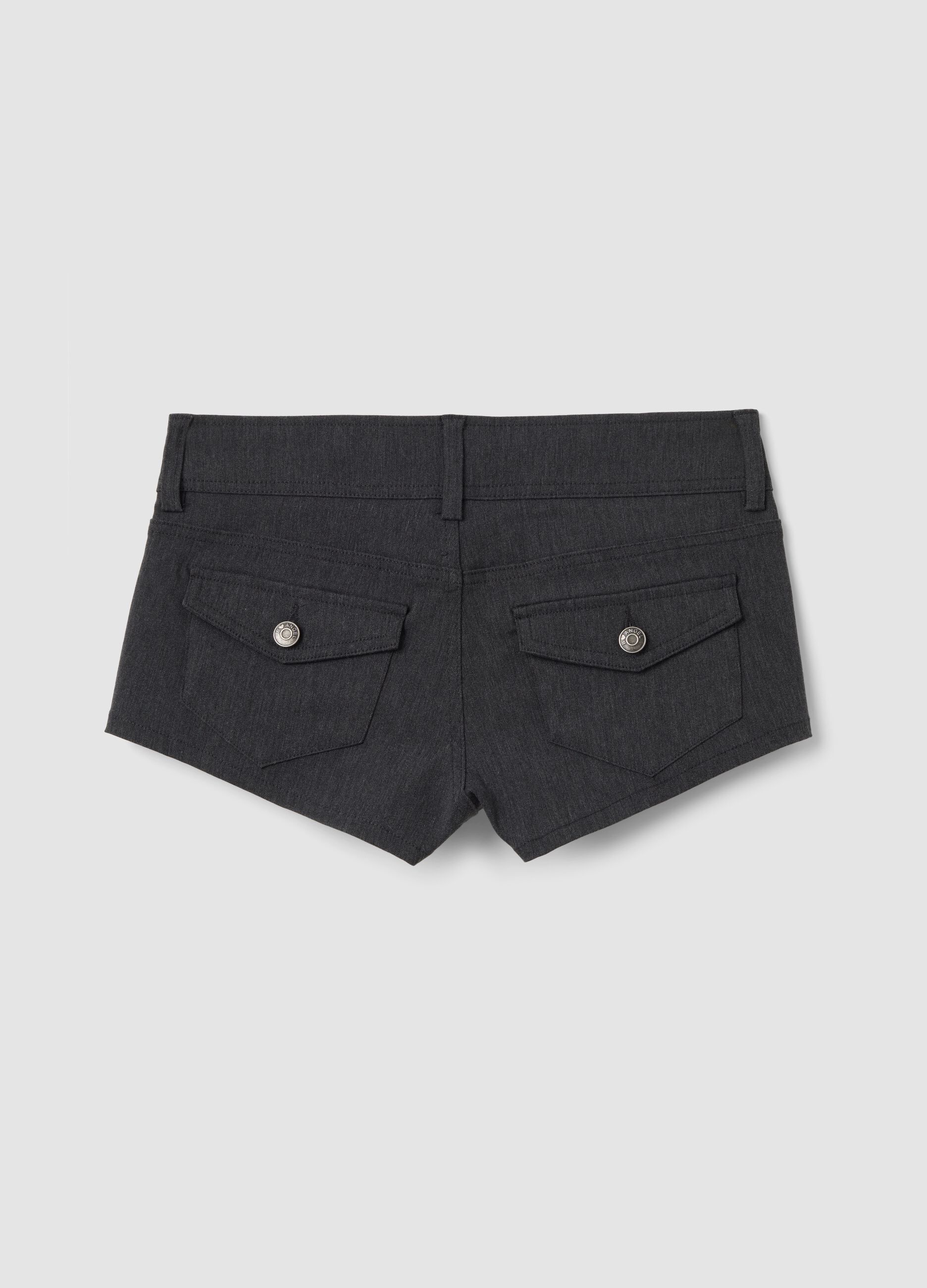 Grey stretch viscose skinny-fit shorts