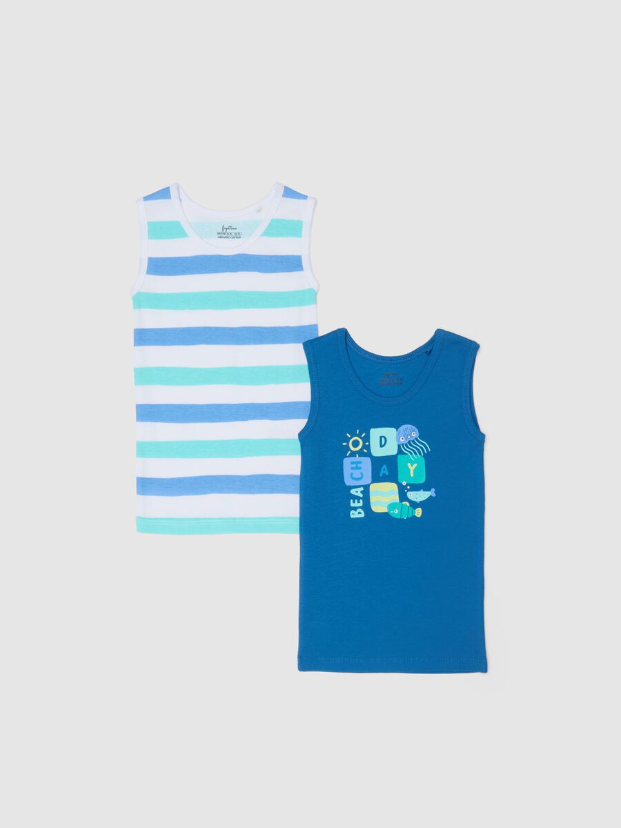 Twin pack multicolour pure cotton vests for newborns regular fit_0