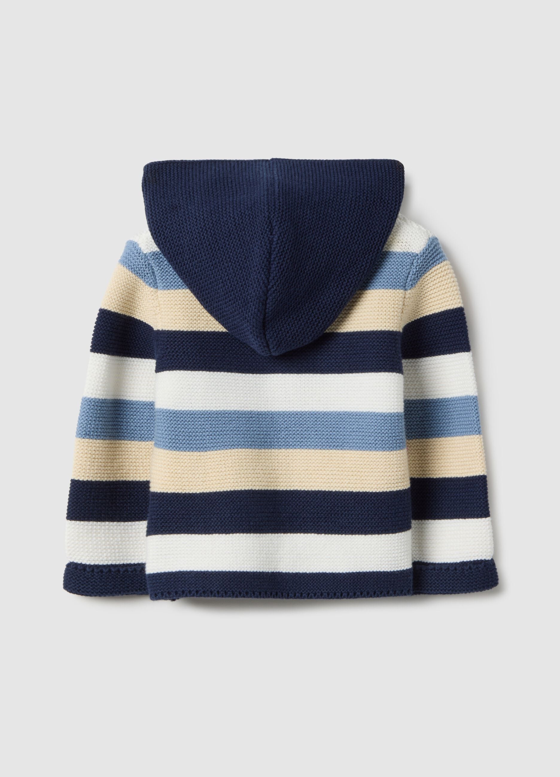 Baby's pure cotton cardigan with multicoloured stripes, regular fit