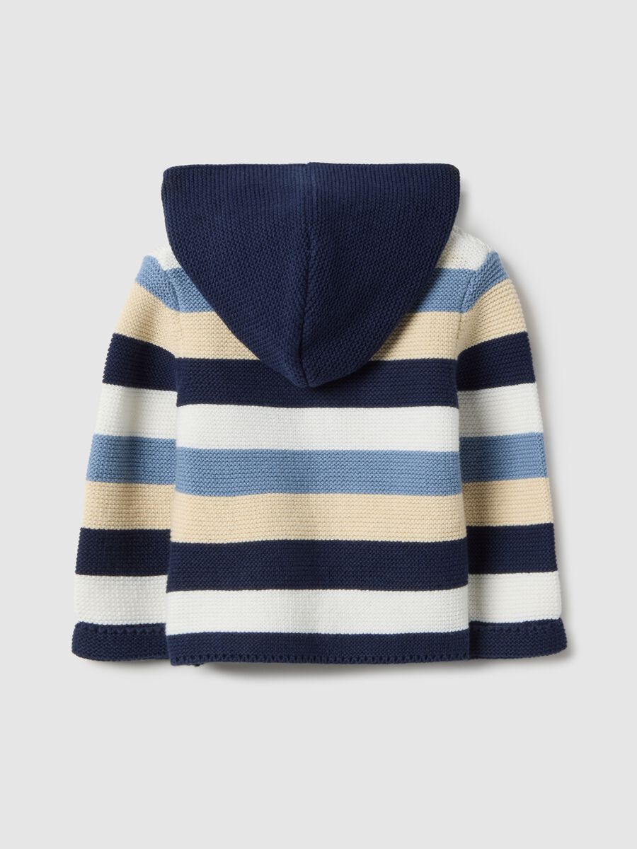 Baby's pure cotton cardigan with multicoloured stripes, regular fit_1