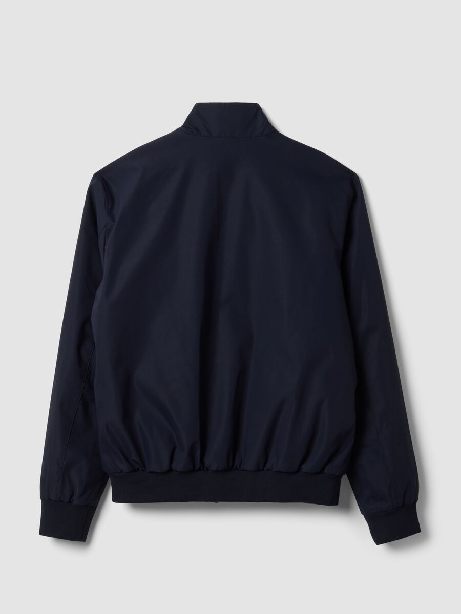 Giubbotto blu regular fit con zip e collo alto_1