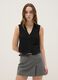 Black Stretch Fabric Waistcoat Regular Fit_0