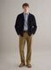 Brown slim fit stretch cotton chino trousers_0