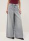 Pure grey denim cotton wide leg jeans_1