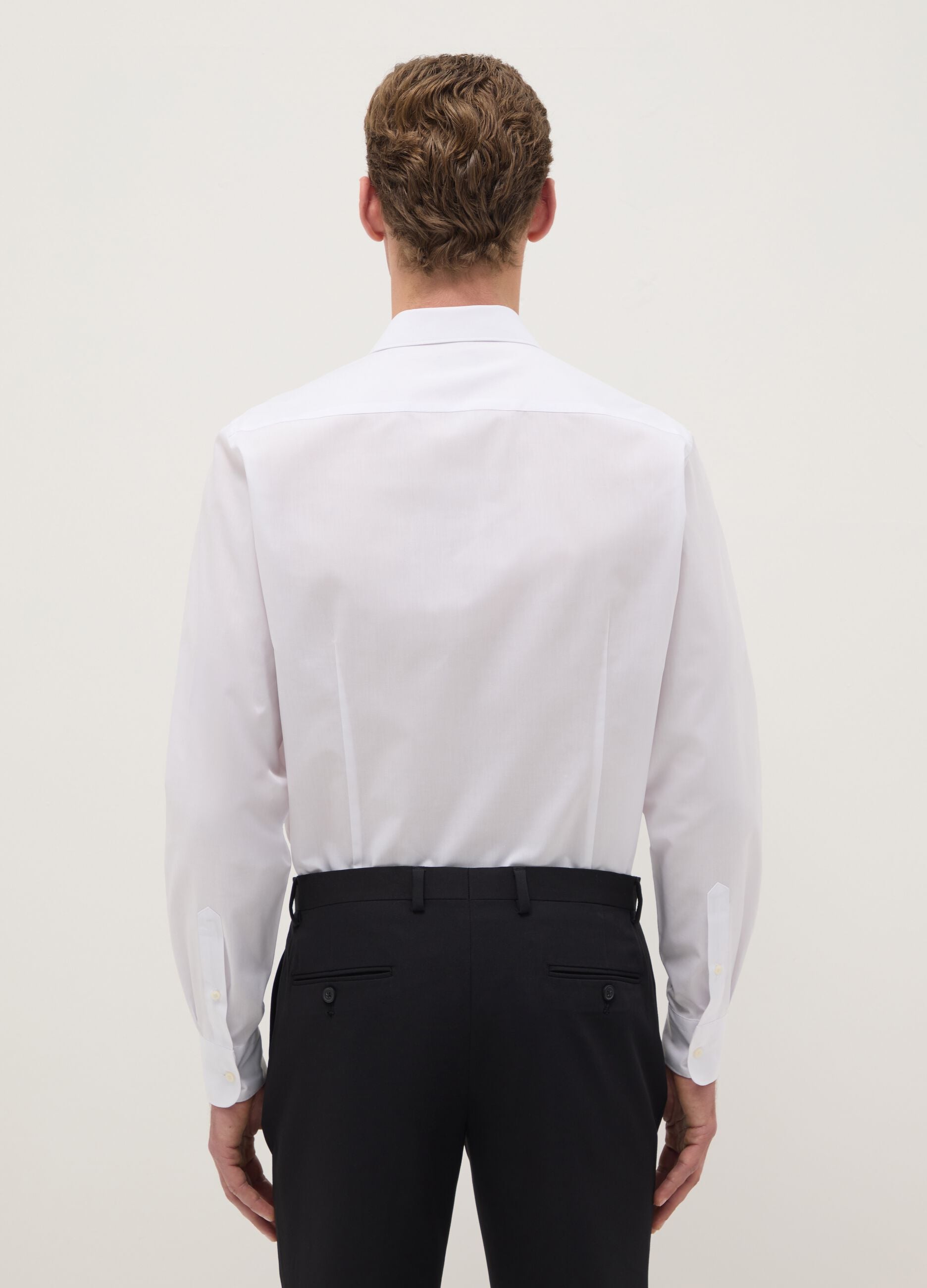 White Shirt with Classic Collar Slim Fit