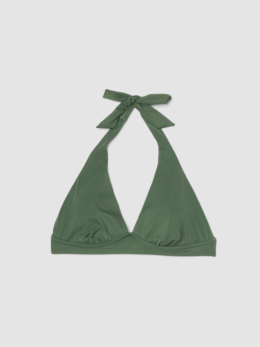 Green stretch triangle bikini top_4