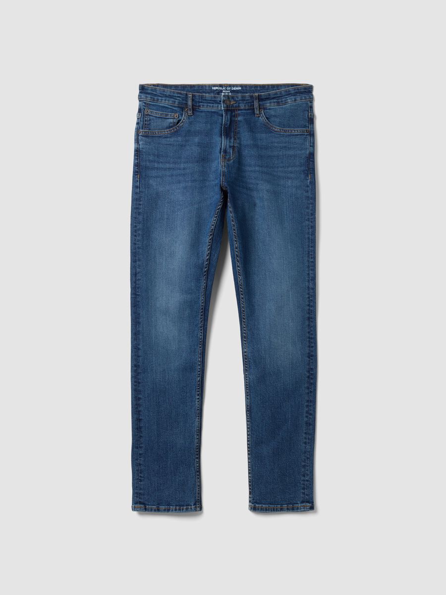 Blue skinny stretch-cotton jeans_0