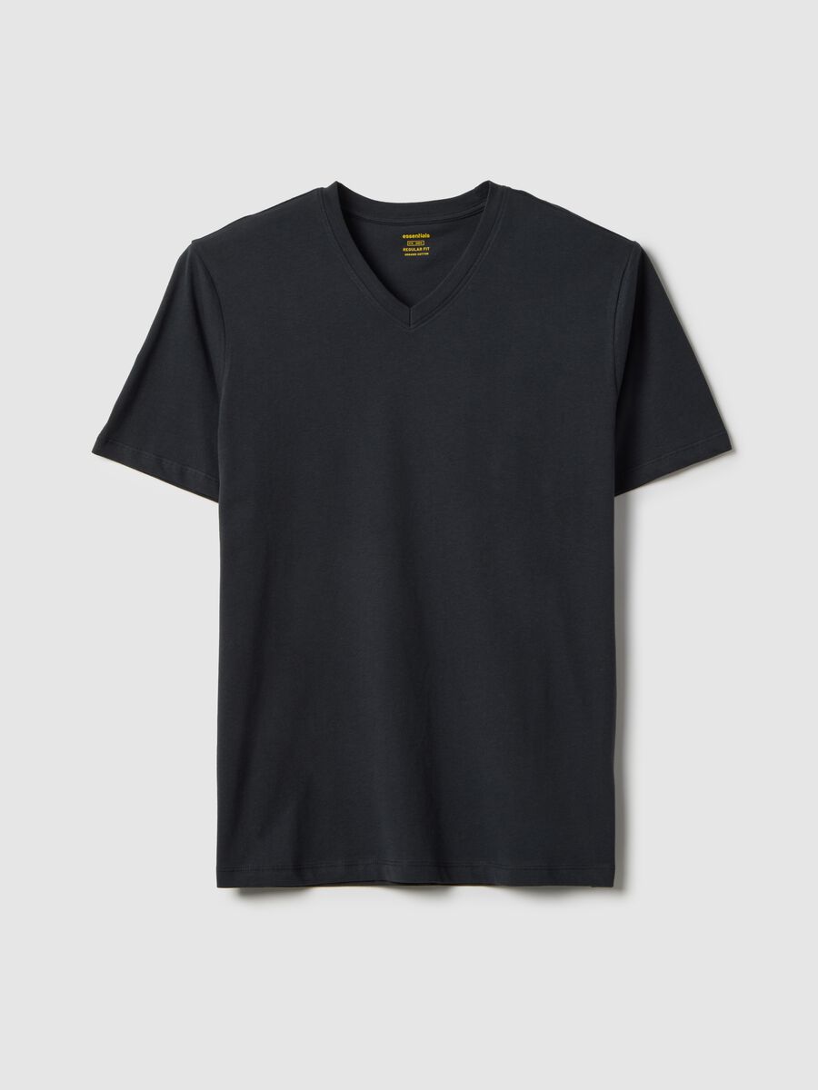 Regular fit pure cotton black T-shirt_4