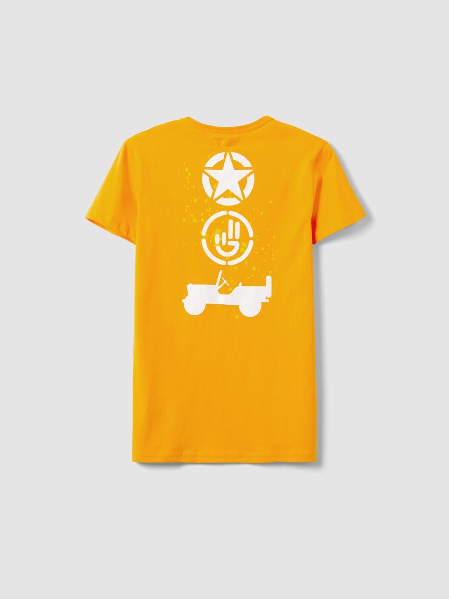 T-shirt in puro cotone arancione da bambino regular fit con stampa_4