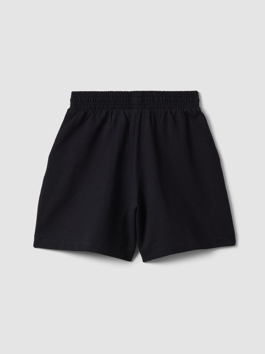 Shorts in puro cotone nero da ragazza oversize fit_4