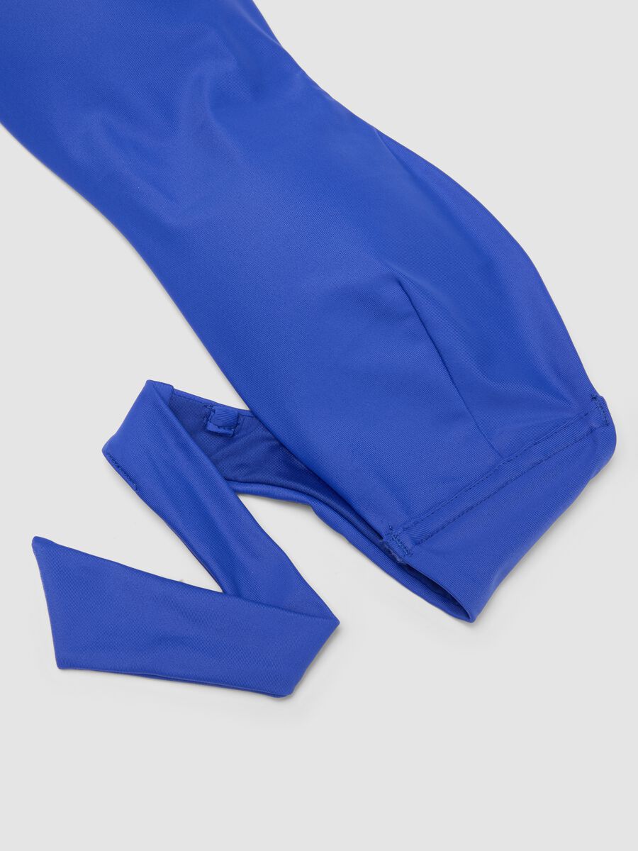 Blue bandeau bikini top in stretch fabric_5