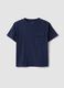 Children's blue pure cotton regular fit T-shirt with pocket_0