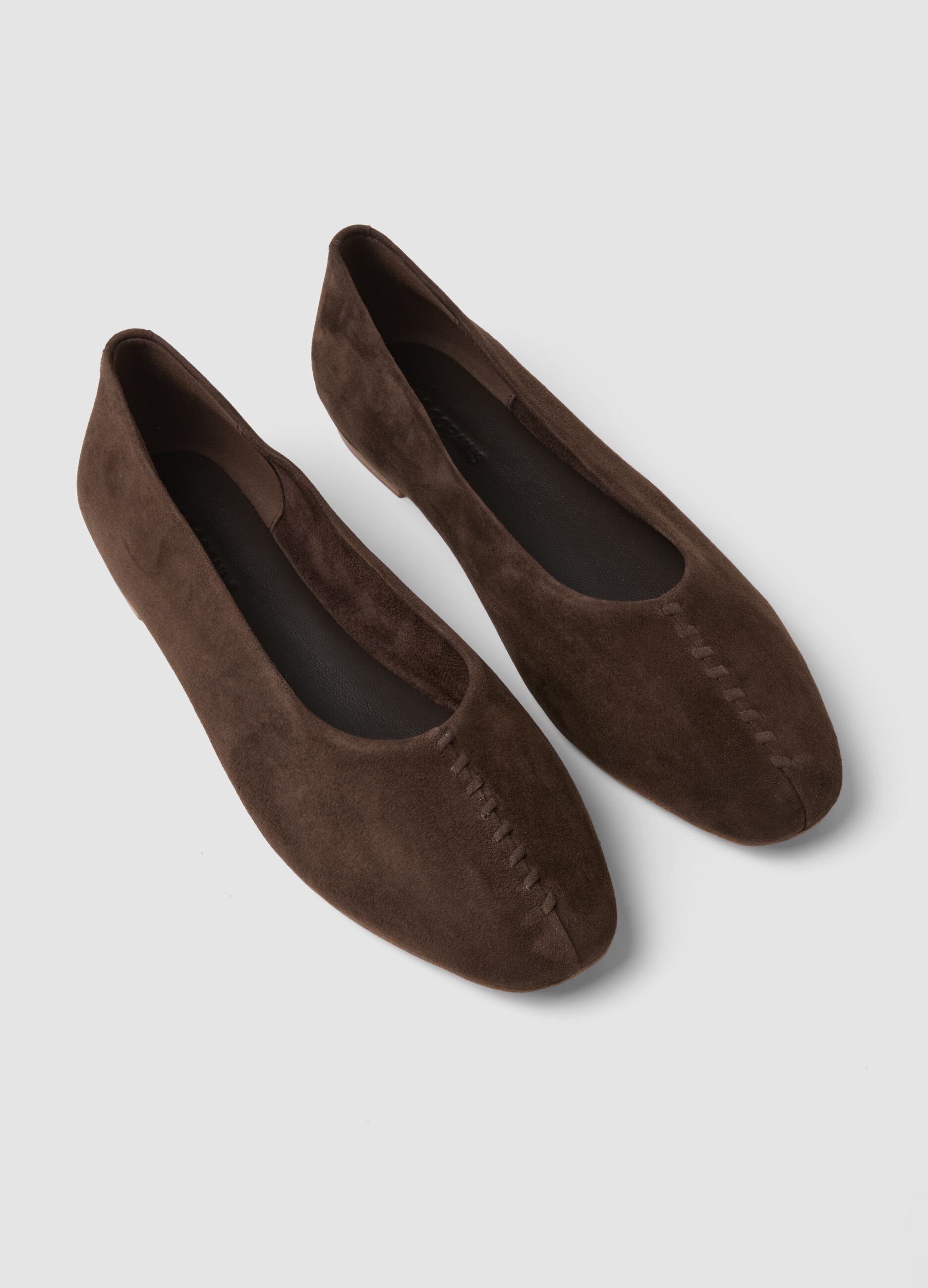 Unlined Brown Genuine Leather Ballet Flats