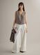 Multicolour striped regular fit viscose and linen blend waistcoat_2