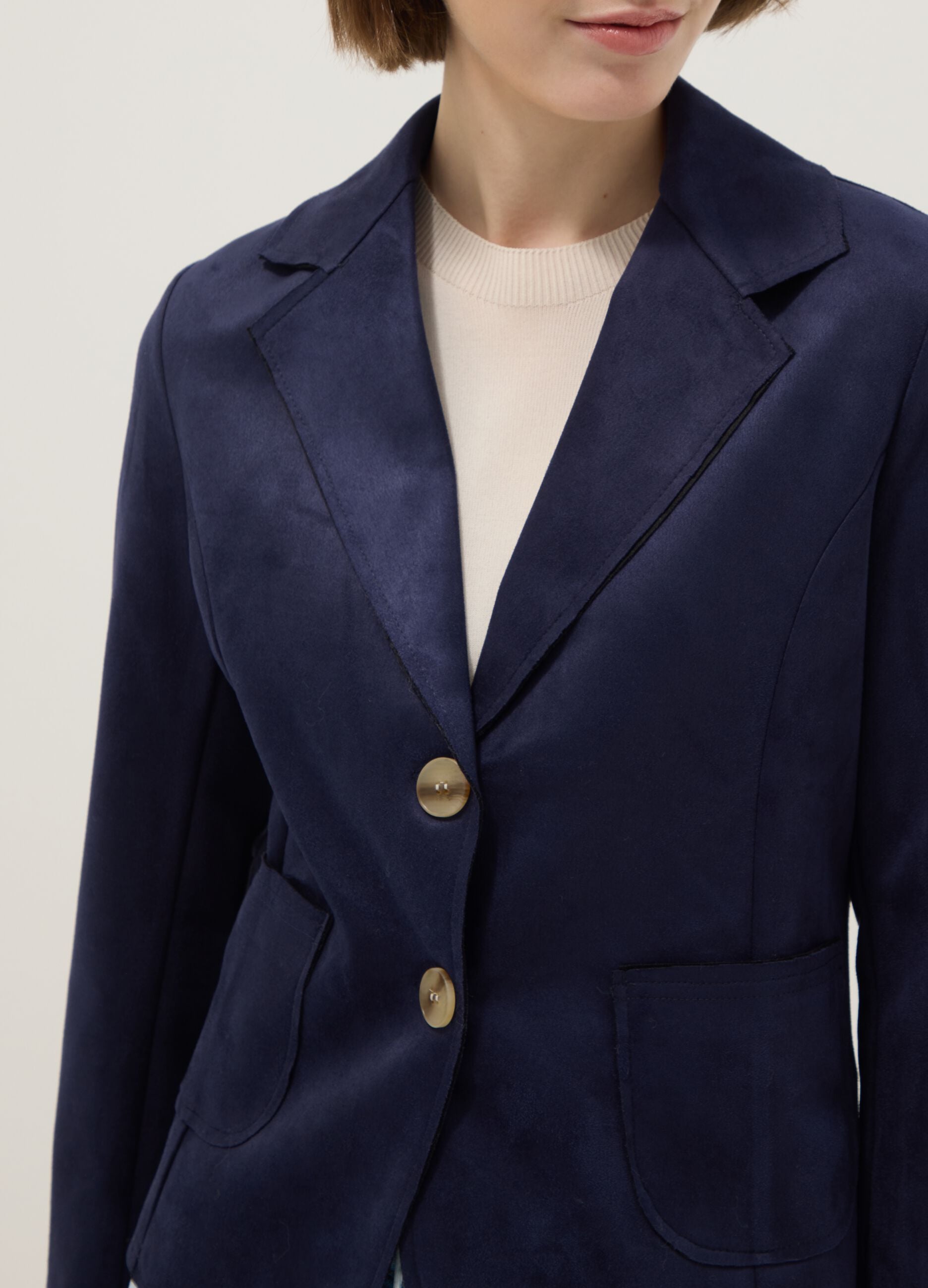 Light blue regular fit jacket with pockets