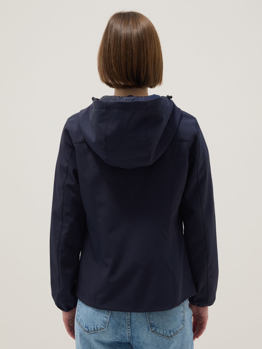 Blue waterproof jacket regular fit with zip and hood_3