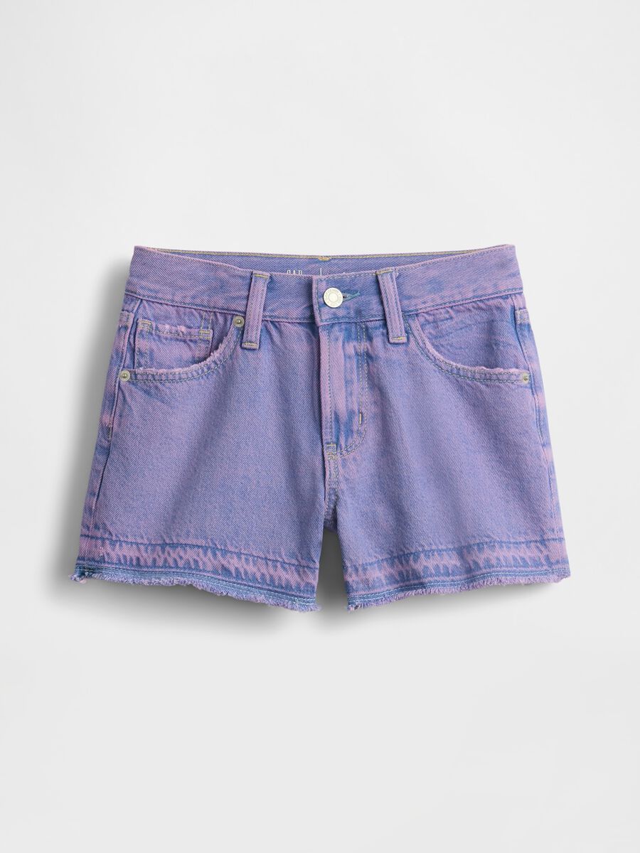 Purple Denim Shorts for Girls_3