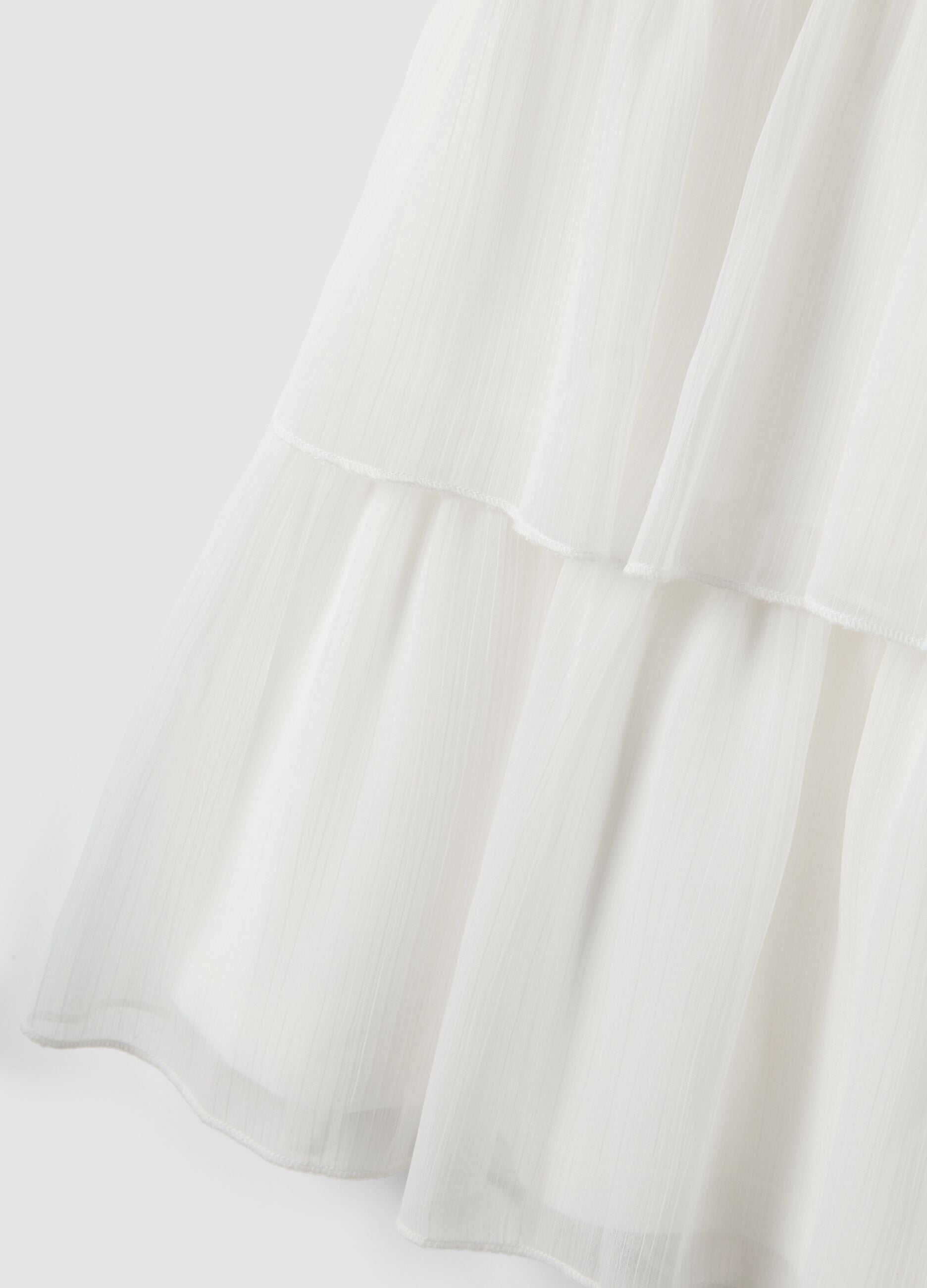 White pure cotton dress regular fit for girls