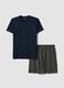 Multicolour Regular Fit V-neck Organic Cotton Jersey Short Pyjamas_4