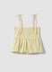 Yellow pure cotton cropped top with thin straps_4