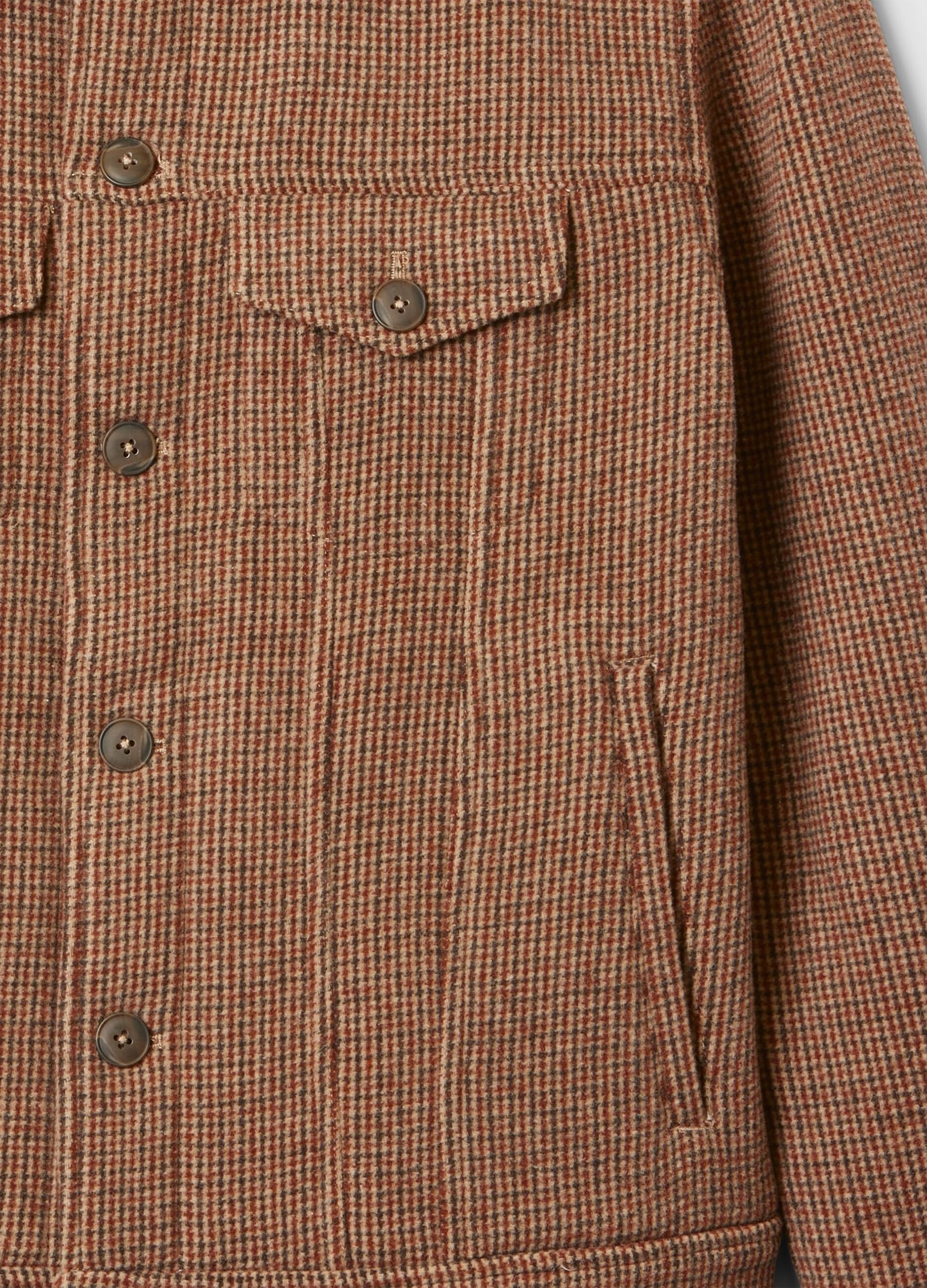 Short jacket with micro check pattern
