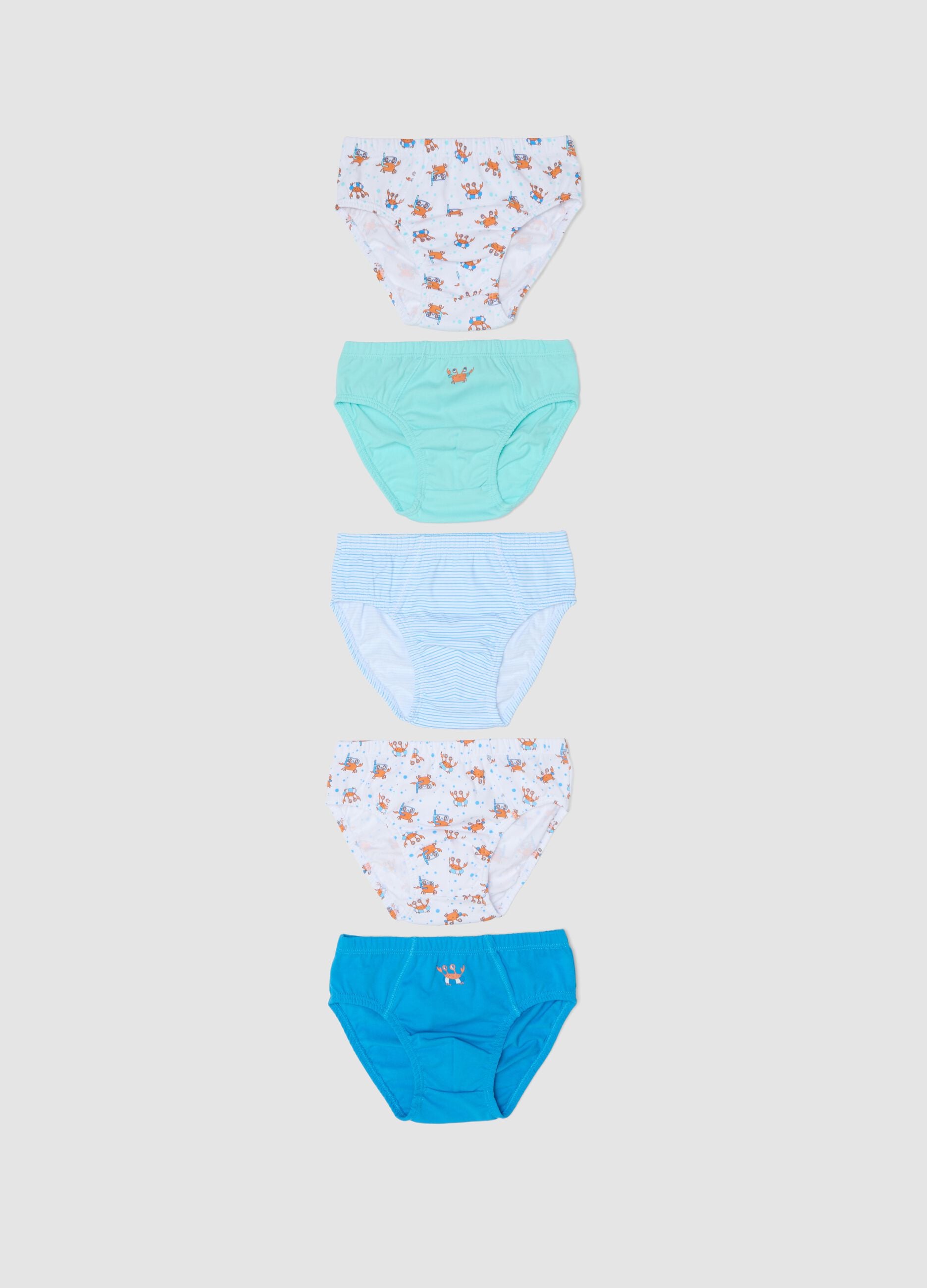 Kids&rsquo; multicolour pure cotton slip multipack