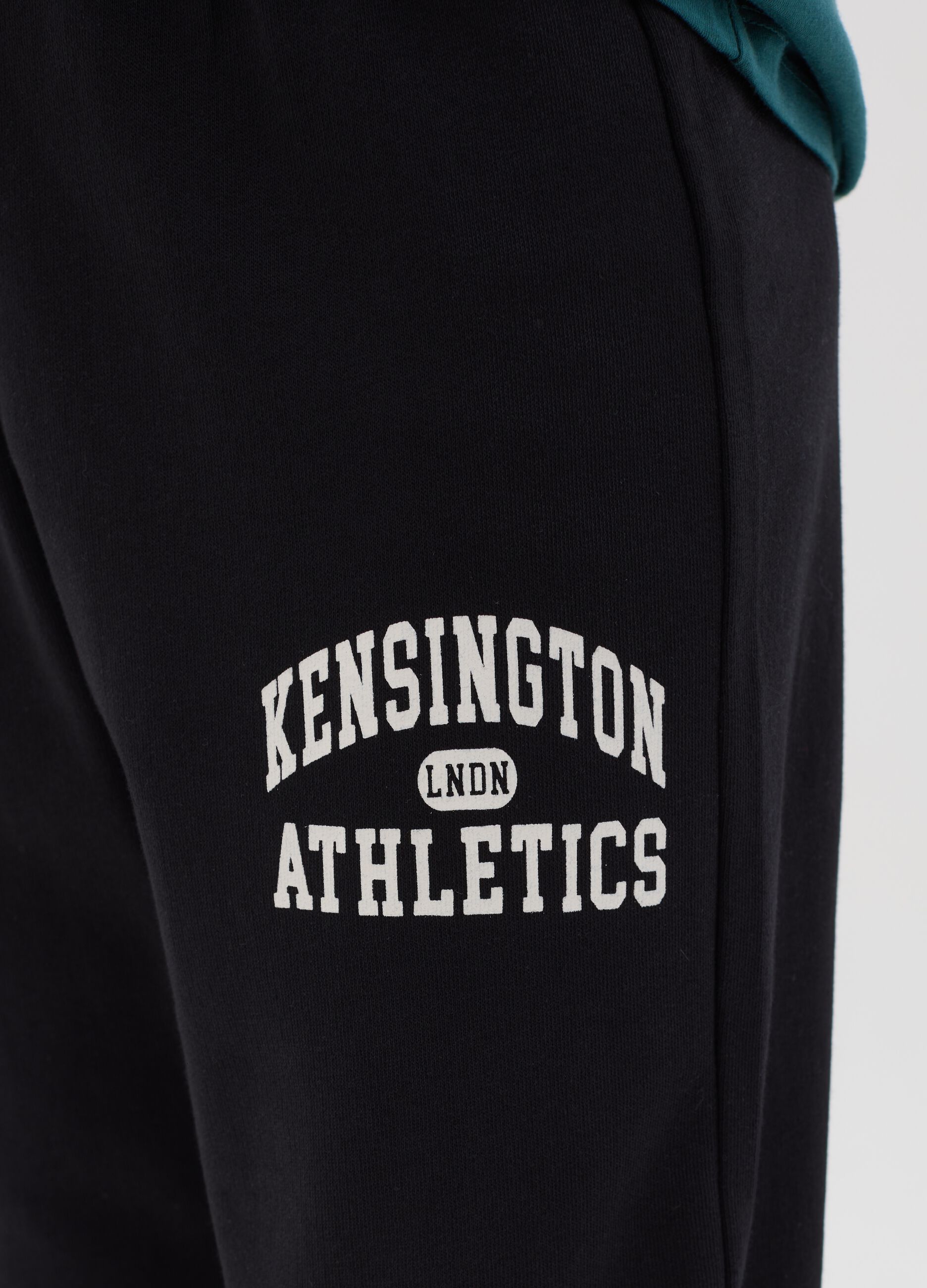 Fleece joggers with drawstring and print