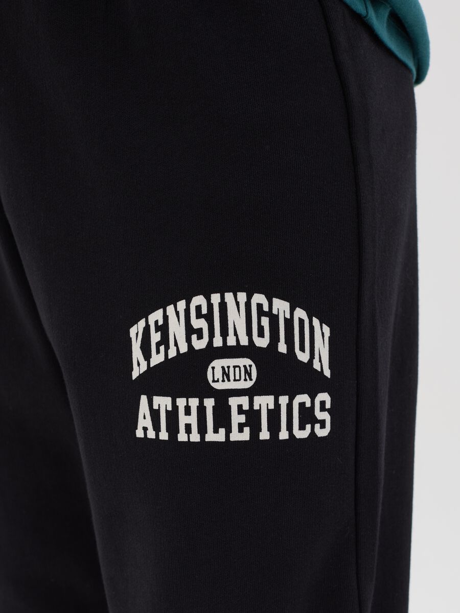 Fleece joggers with drawstring and print_1