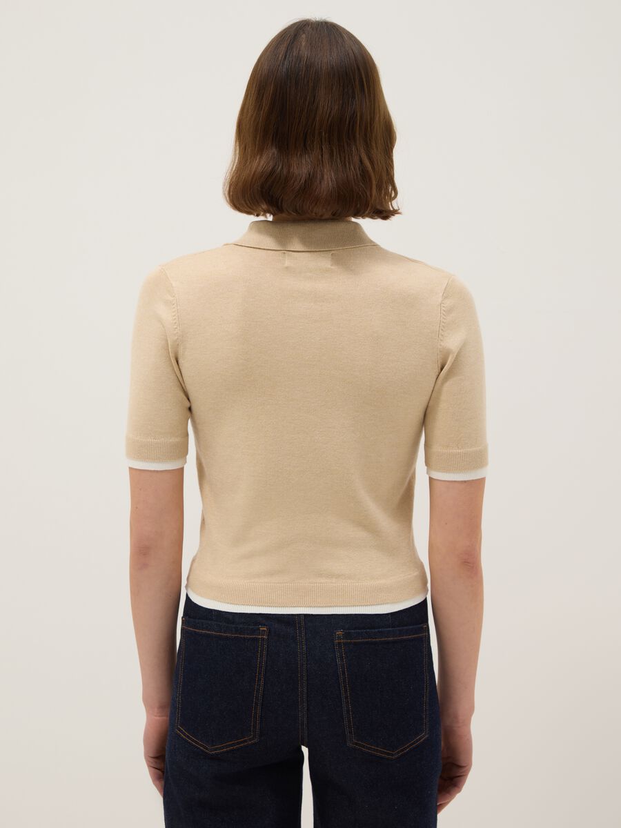 Polo in misto viscosa beige regular fit_2