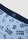 Blue organic cotton midi boxer shorts with gaming print, regular fit, for boys_2