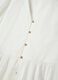 White pure cotton dress regular fit deep V_5