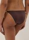 Slip mare marrone in tessuto elasticizzato con laccetti a contrasto_2