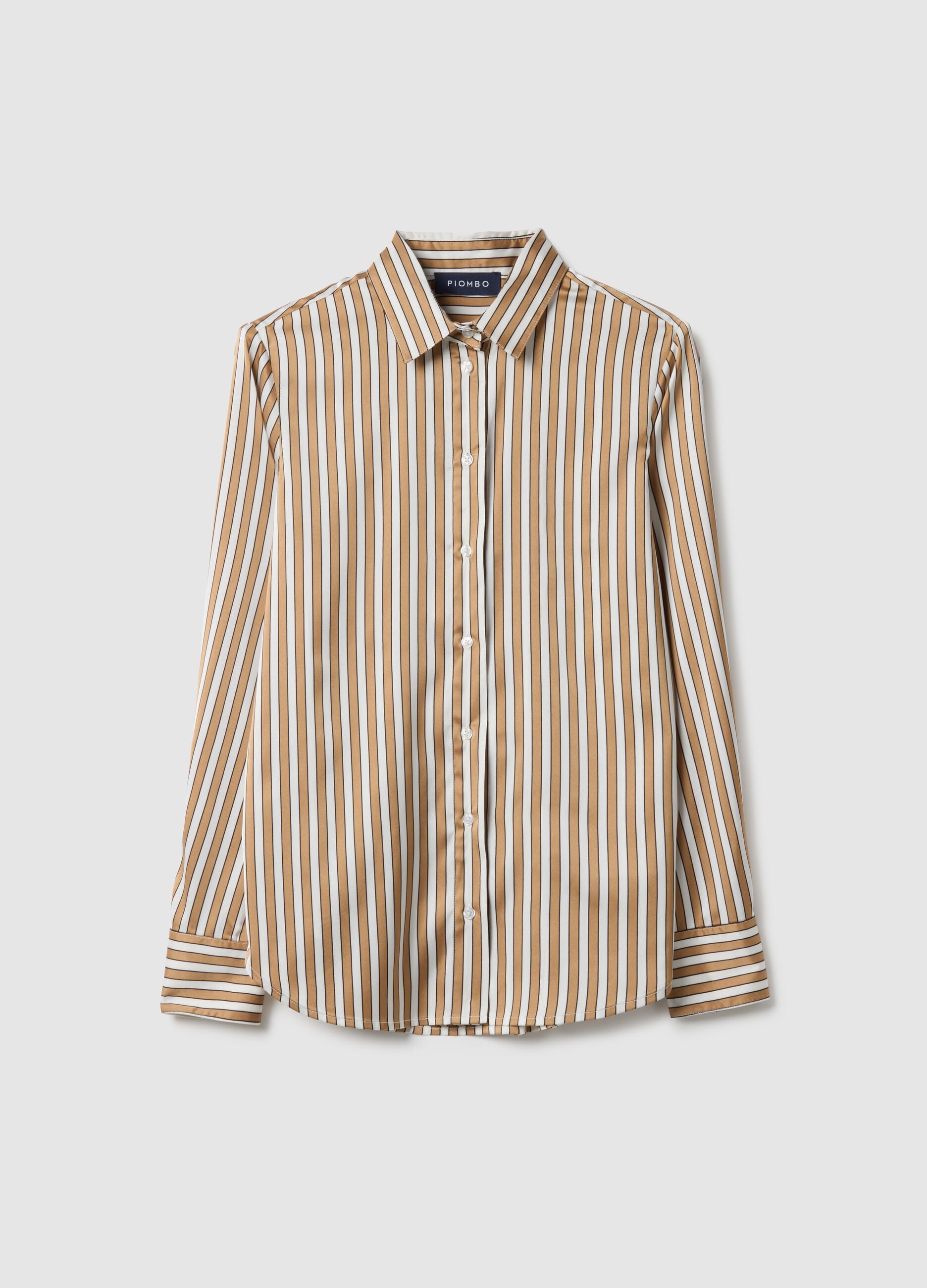 Multicolour striped long sleeve shirt regular fit