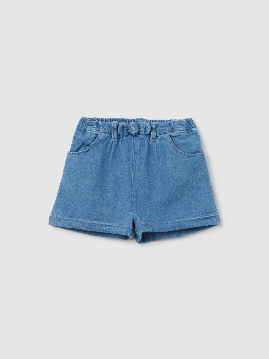 Baby girls&rsquo; shorts in 100% multicoloured cotton denim with regular fit_0