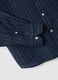 Blue stripe regular fit pure linen shirt_5