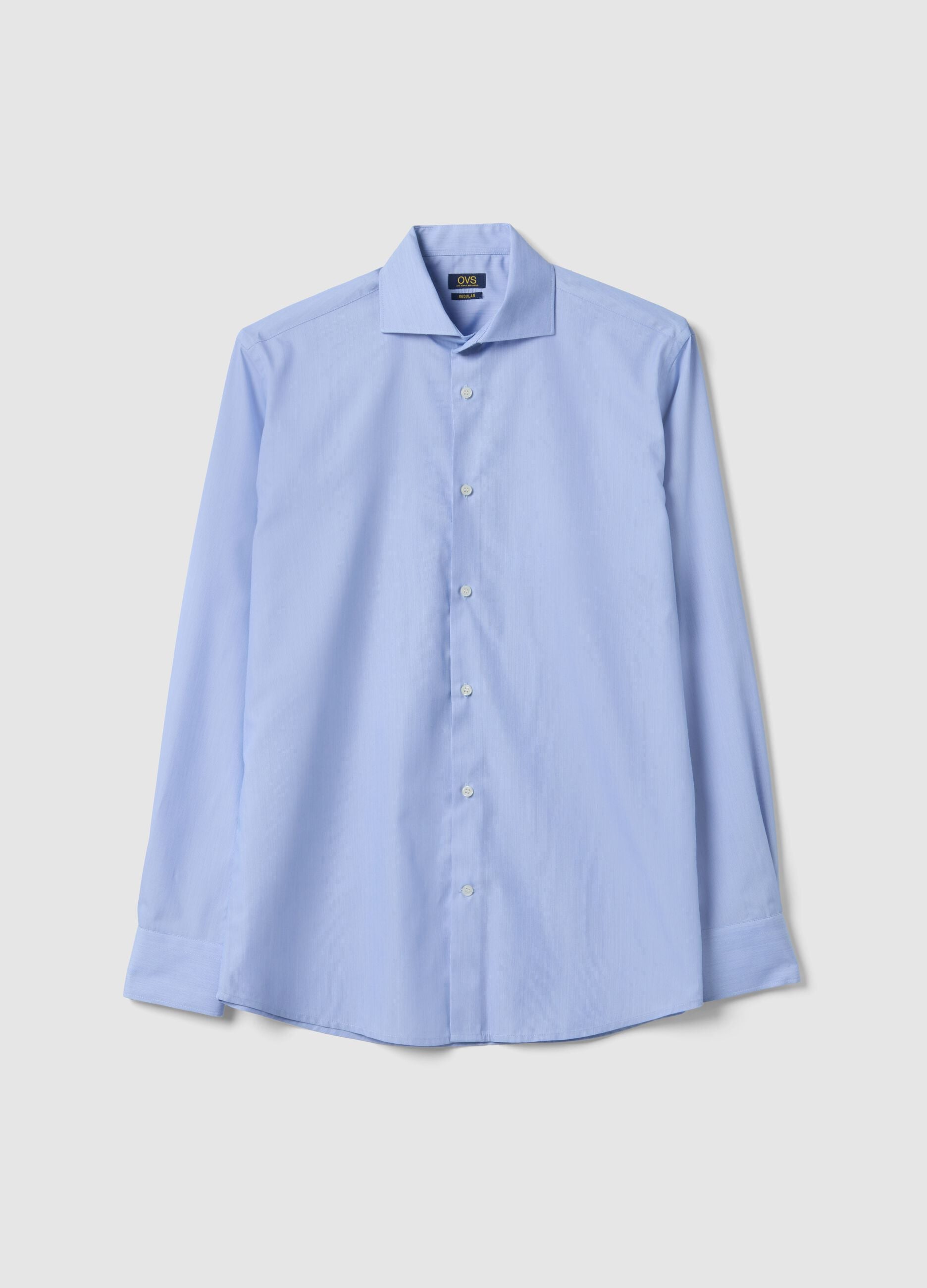 Regular fit blue shirt with French collar