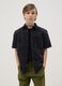 Black Short Sleeve Shirt in Pure Cotton_0