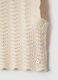 Beige perforated cotton vest for girls regular fit_2