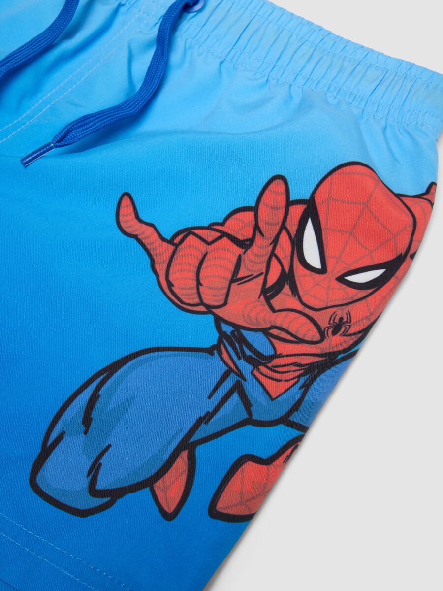 Boxer mare azzurro con stampa Spider-Man_3