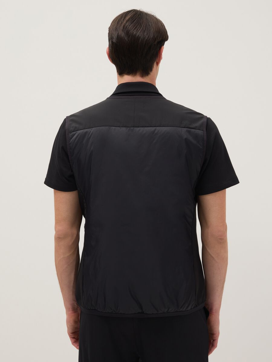 Black Sleeveless Padded Jacket Regular Fit_2