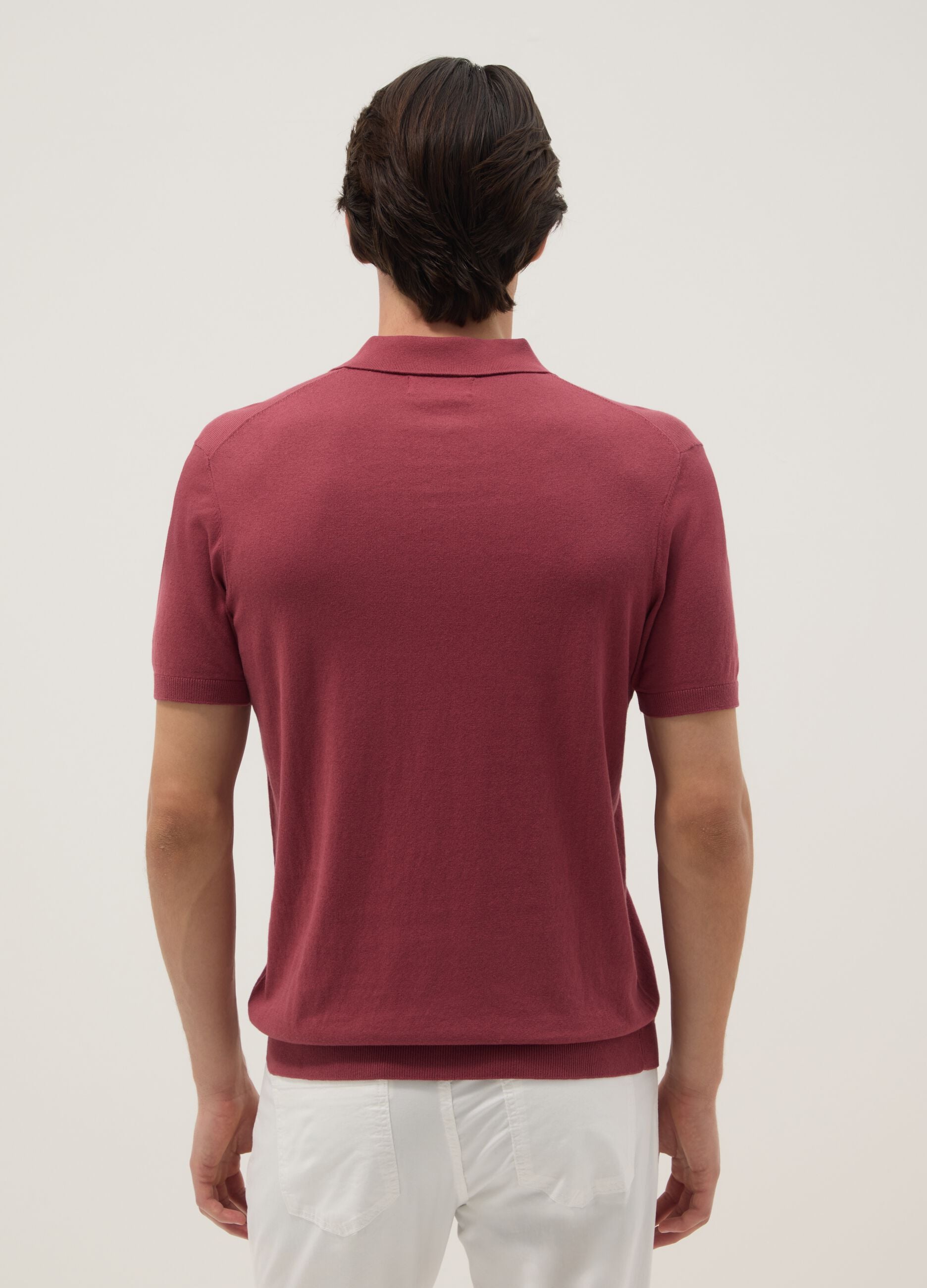Red pure cotton polo regular fit